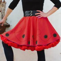 FuFu sukně s puntíky a červenou spodničkou