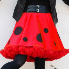 FuFu sukně s velkými puntíky a červenou spodničkou