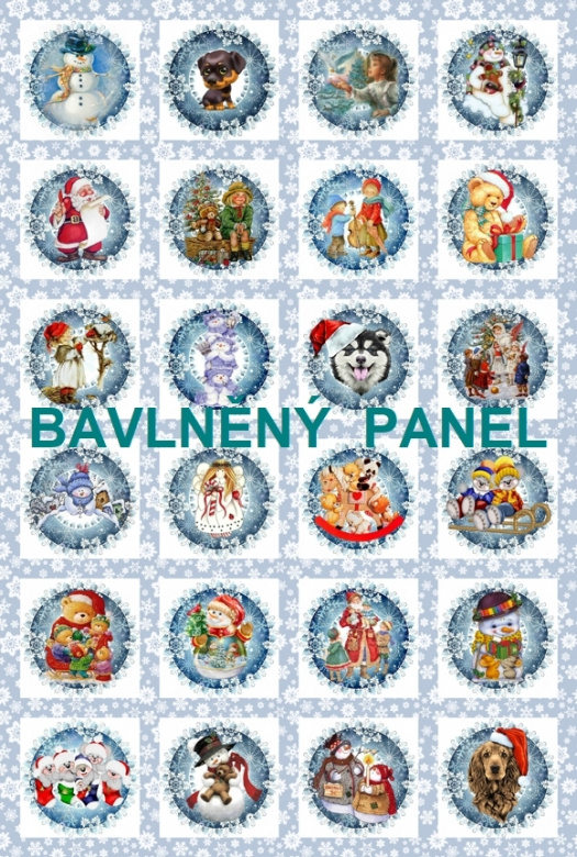 BAVLNĚNÝ PANEL / I NA ADVENTNÍ KALENDÁŘ/ 40X60 cm  AKN49