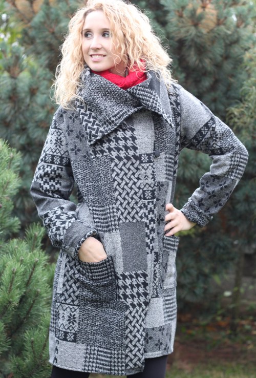 Černo šedý kardigan