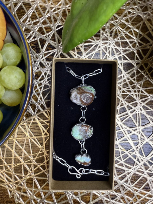 CHRYZOPRAS náhrdelník trio