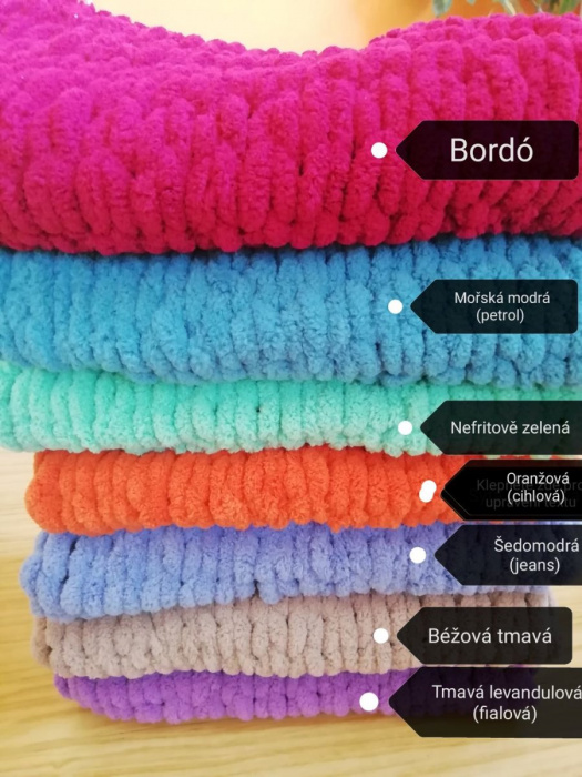 Měkká pletená deka puffy barva na přání 