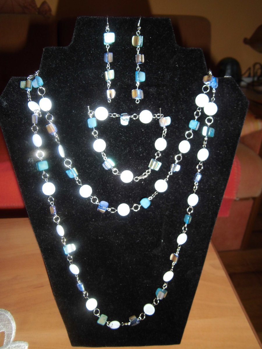 Modrá perleťová sada