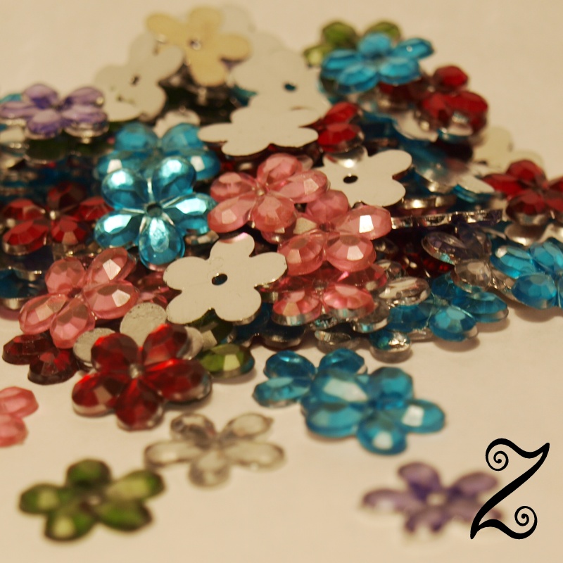 Našívací kytičky, MIX, 11 mm (100ks)