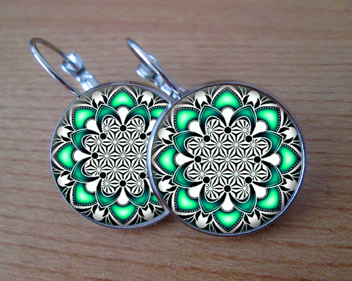 Zelený leknín -   Visací náušnice