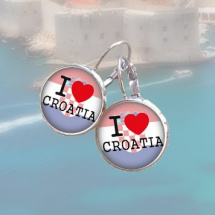 Visací náušnice I love Croatia