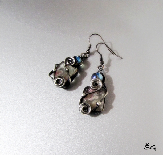 Náušnice - pink aura