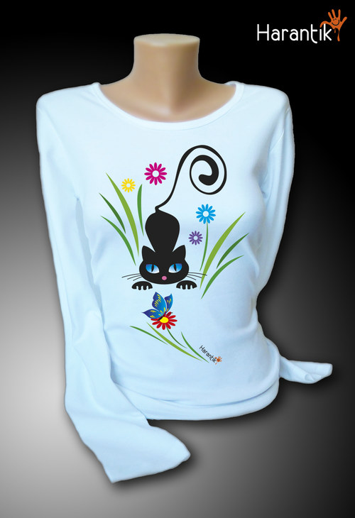 Dívčí tričko  – "Hra s motýlem" /vel. na přání