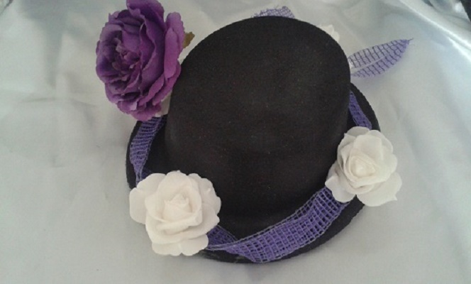 Cylindr na auto ženicha - fialovo-bílé provedení