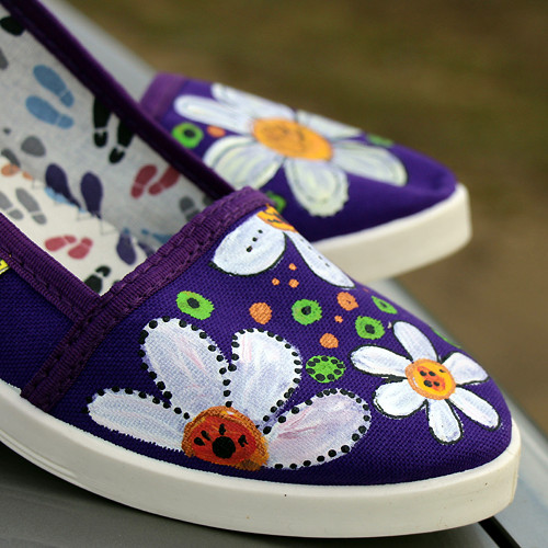 Balerínky kopretinové - fialová - vel.40 SKLADEM