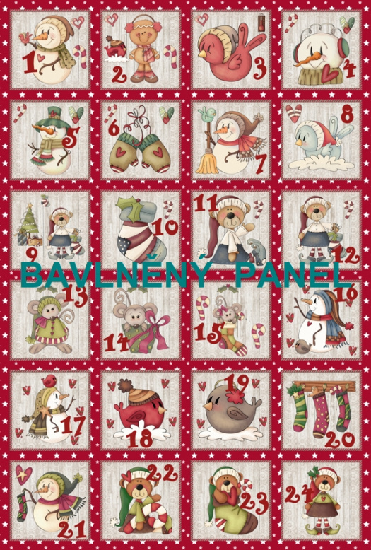 BAVLNĚNÝ PANEL / I NA ADVENTNÍ KALENDÁŘ/ 40X60 cm  AKN4