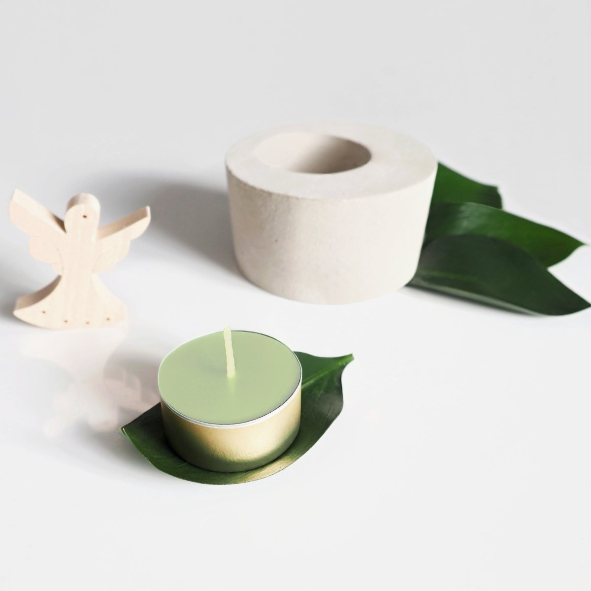 Přírodní čajová svíčka zelená