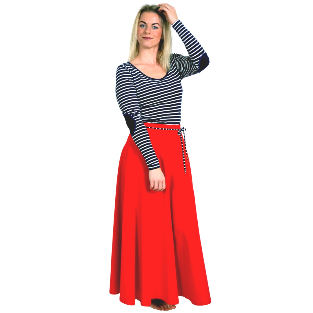 Půl kolová maxi sukně LOLA / červená ferrari