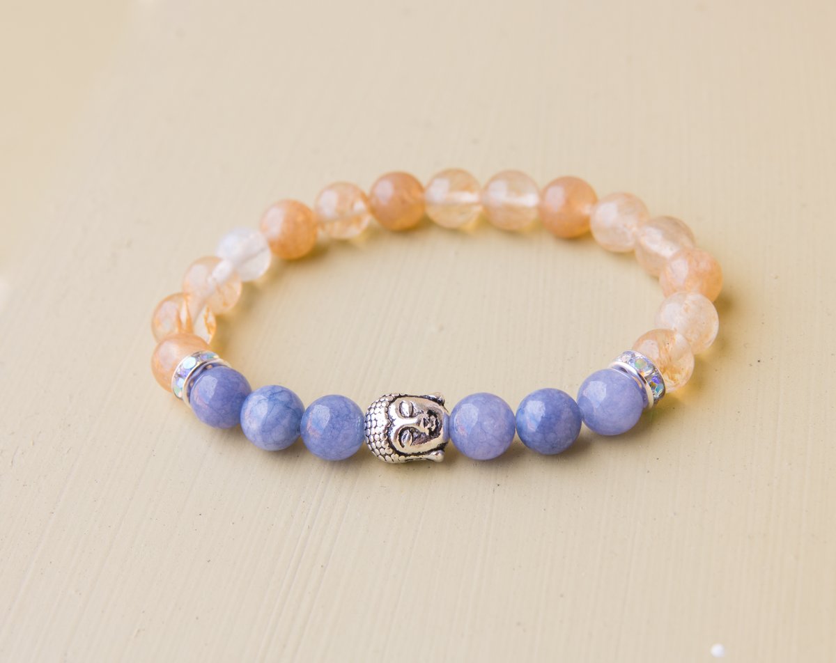 Energetický náramek - Akvamarín a Citrín