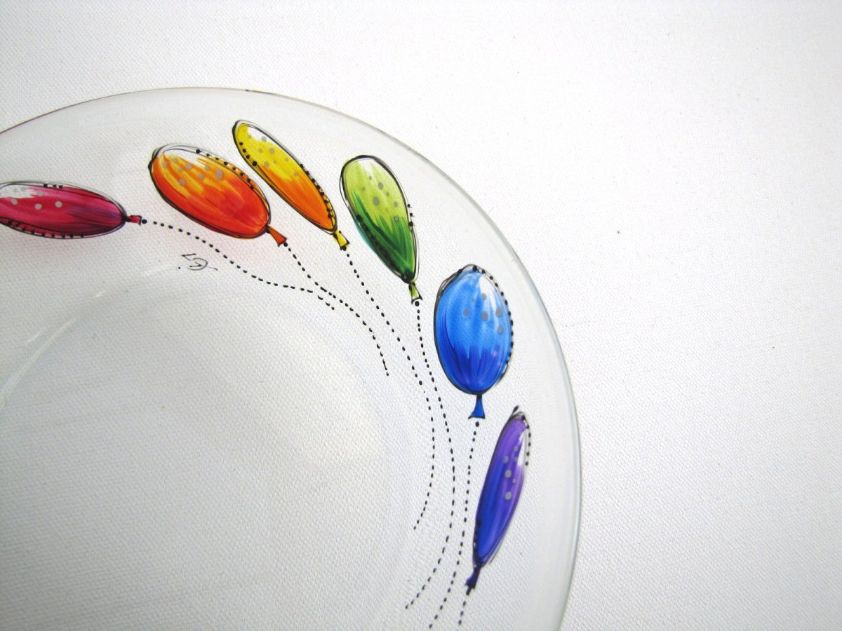 Duhové balonky - dětská miska