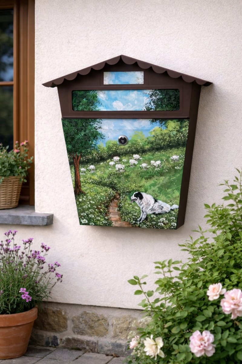 Ručně malovaná poštovní schránka – pejsci