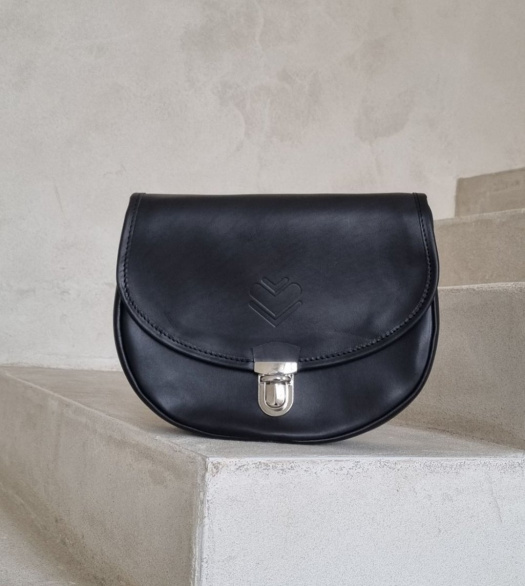 Kožená kabelka midi K C1 - černá