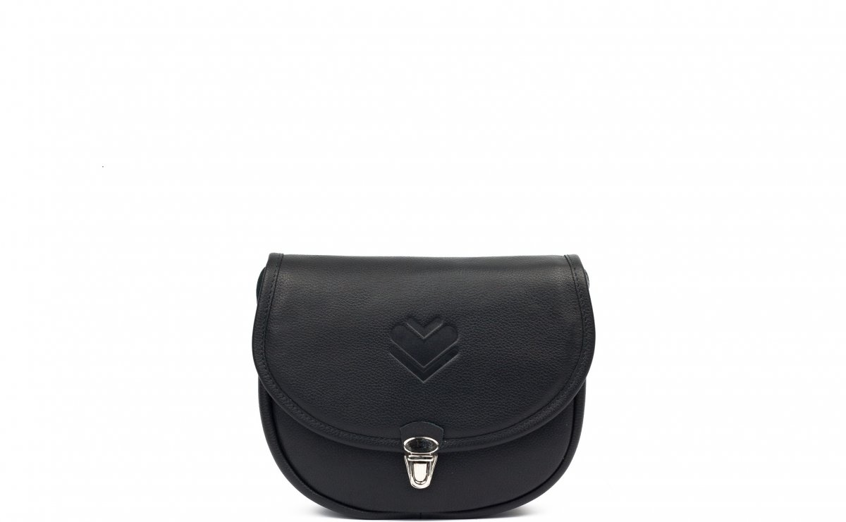 Mini kožená kabelka - černá