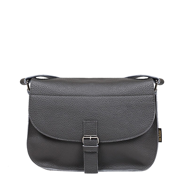 Kožená kabelka šedá KRISTÝNA