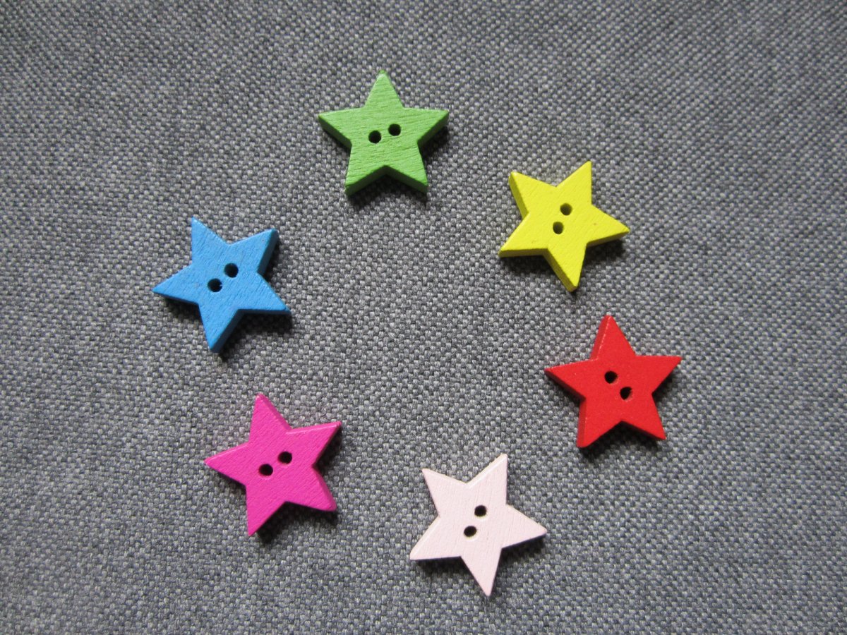 Knoflíky - hvězdičky, 6ks