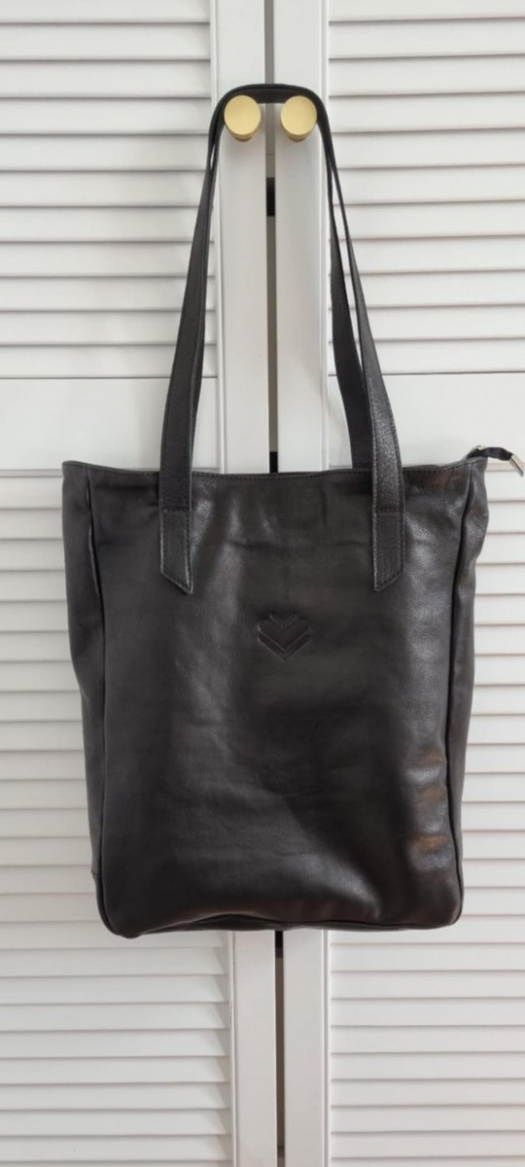 Kožená taška SHOPPER - černá 