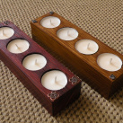 Dřevěný svícen na 4 svíčky
