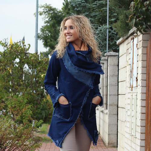 Džínová asymetrická bundička