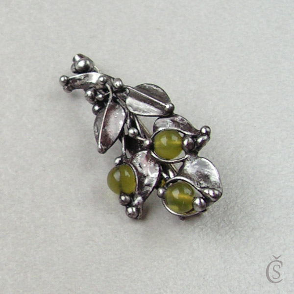 Listová brož - Jadeit