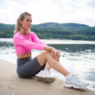 Dámské leginy nad kolena JUSTIN gray highlight