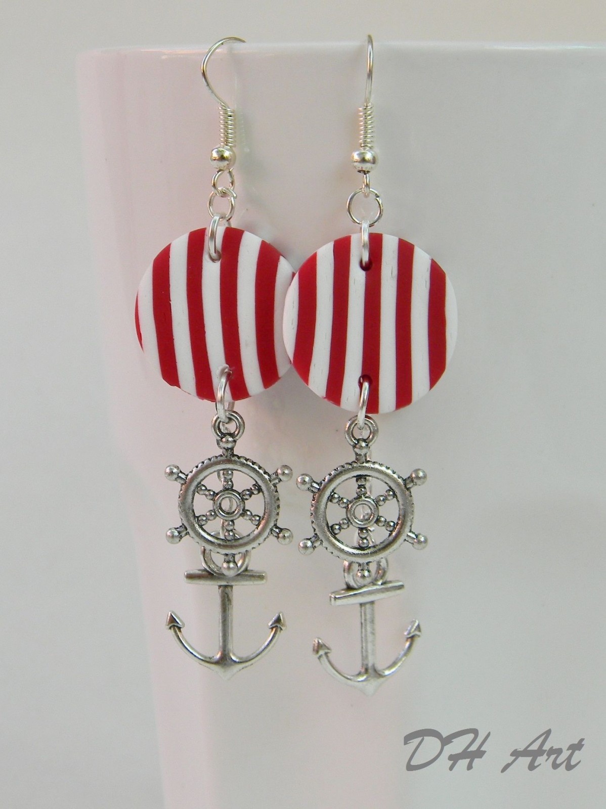 Náušnice námořnické červené