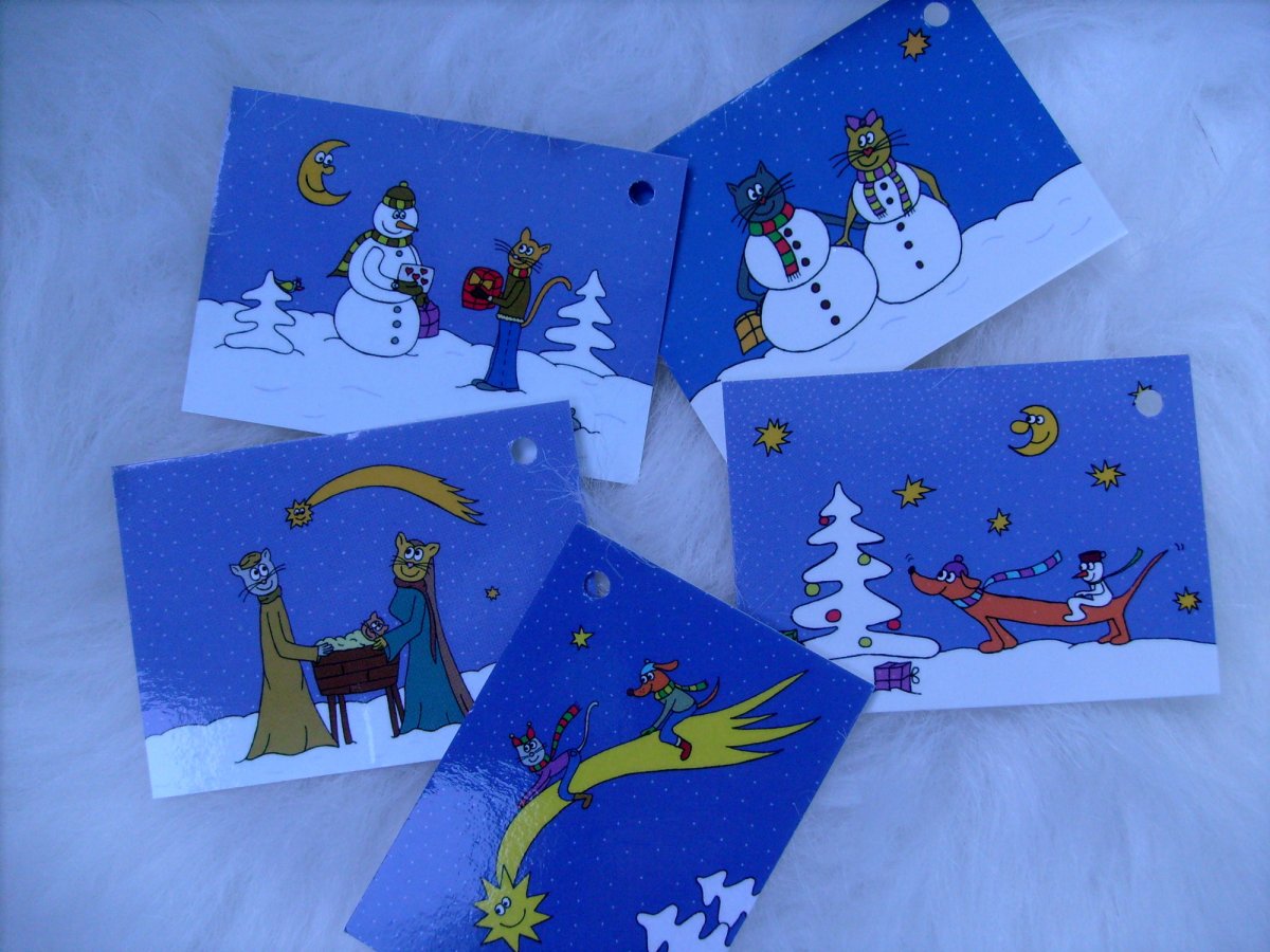 Visačky zvířátkové vánoční