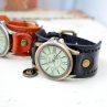 VELKÉ VINTAGE HODINKY, TMAVĚ HNĚDÉ, STEAMPUNKOVÉ