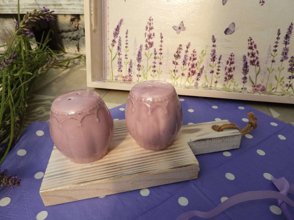 Sada na sůl a pepř romantická s prkénkem