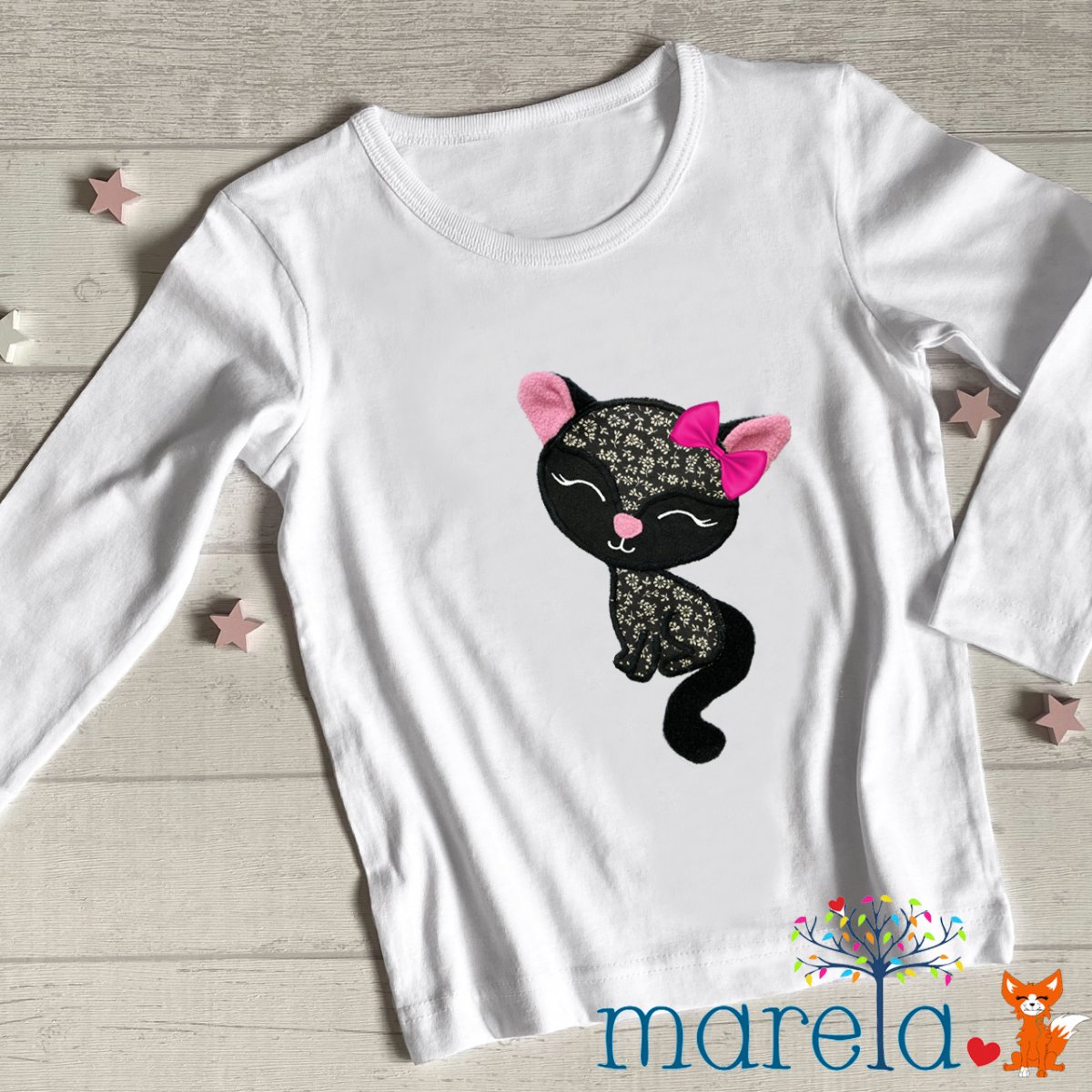 Dívčí hravé triko s kočičkou