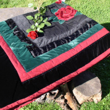 Patchworková deka Rudé růže
