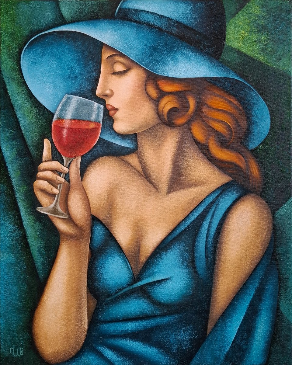 Portrét dámy v modrém