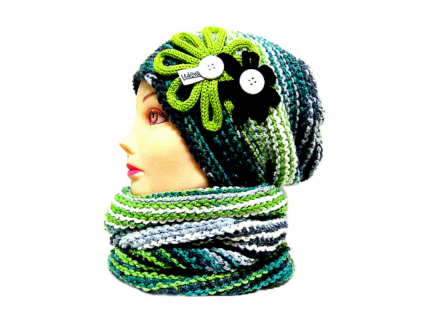 ༺♥༻ SOUPRAVA ČEPICE A NÁKRČNÍKU ༺♥༻ 