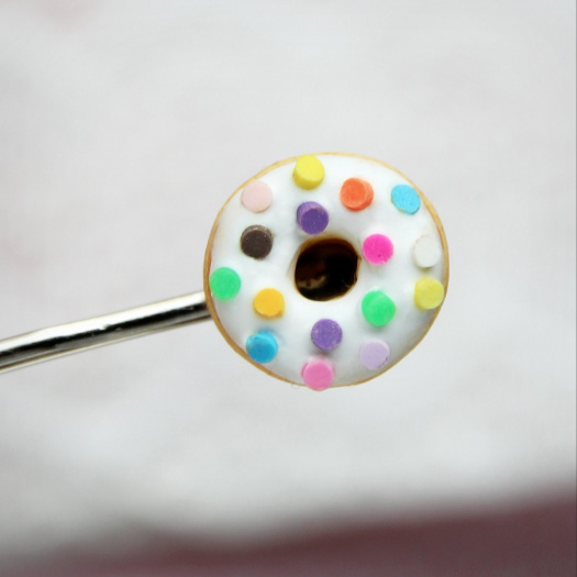 Barevný donut sponka, fimo, polymer