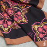 Růžovo oranžový saténový šátek - Dot Art mandala