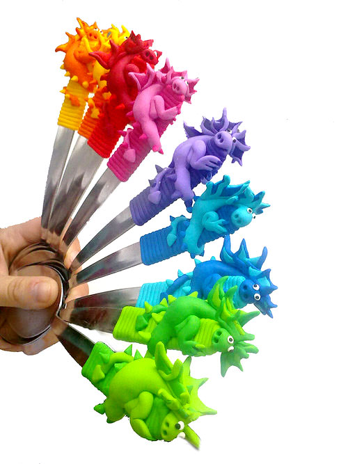 Dračí příborová sada - červená