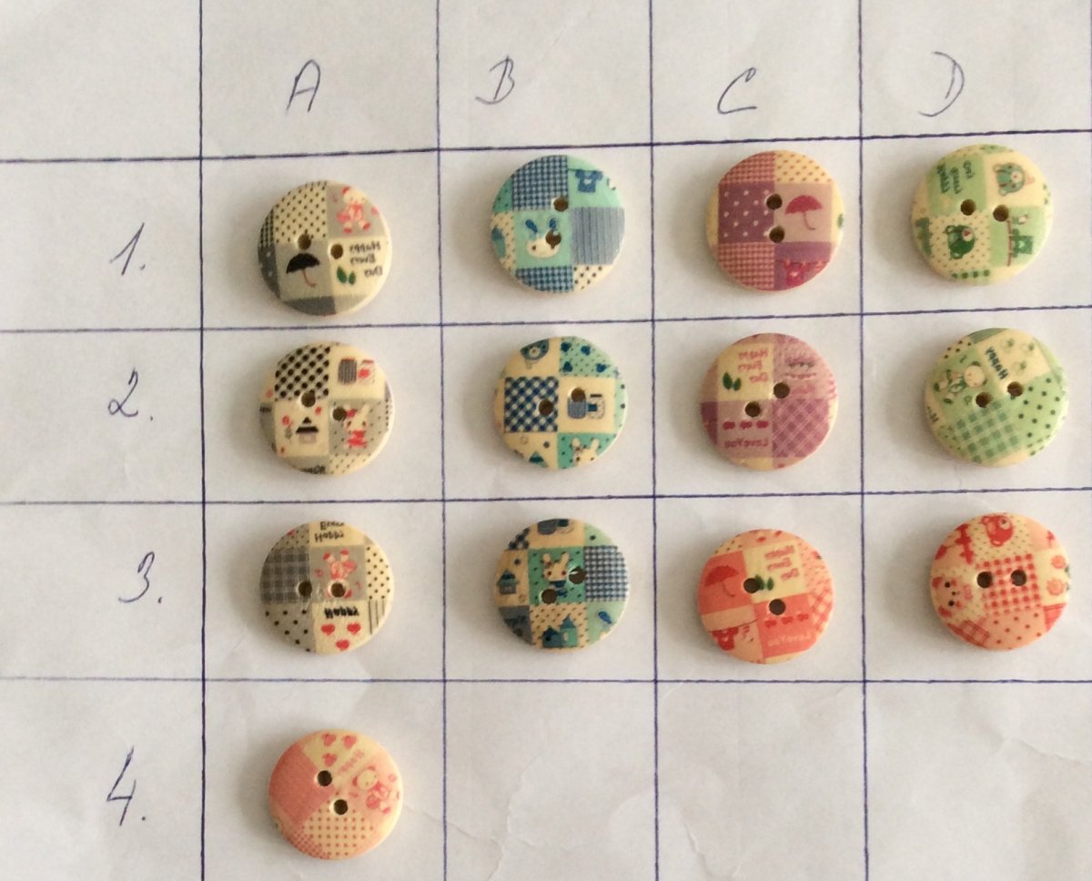 Dřevěné knoflíky 18mm (10ks) mix - VÝPRODEJ