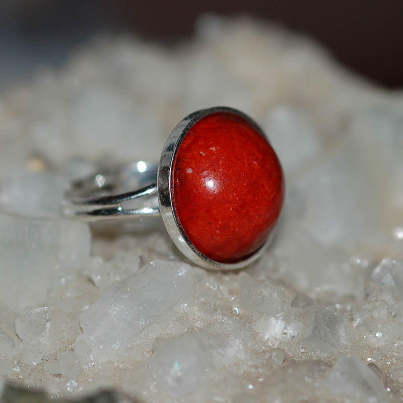 Prsten s houbovým korálem 16 mm