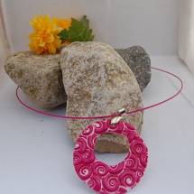 Fimo náhrdelník růžový šneci