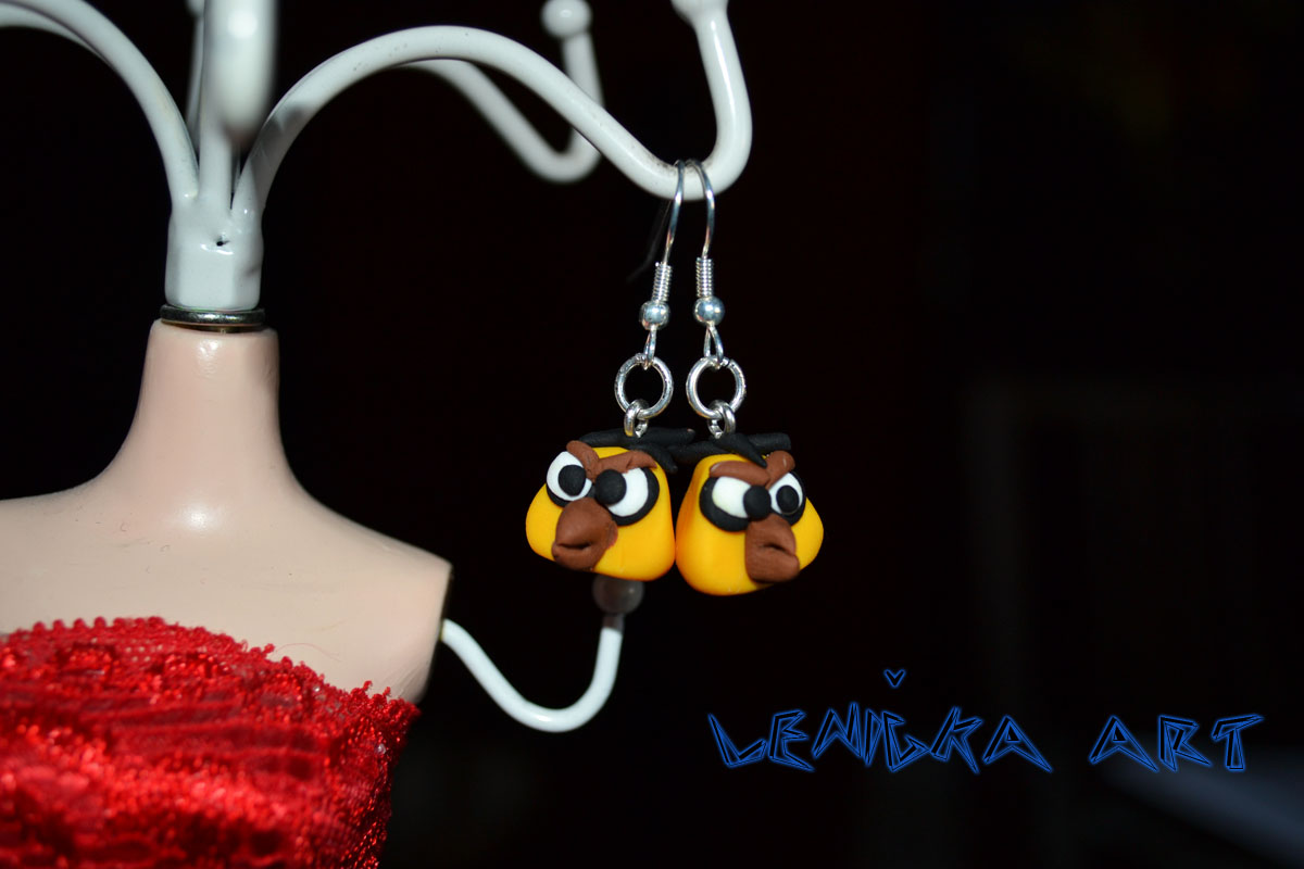 Žlutí naštvaní ptáci - náušničky 