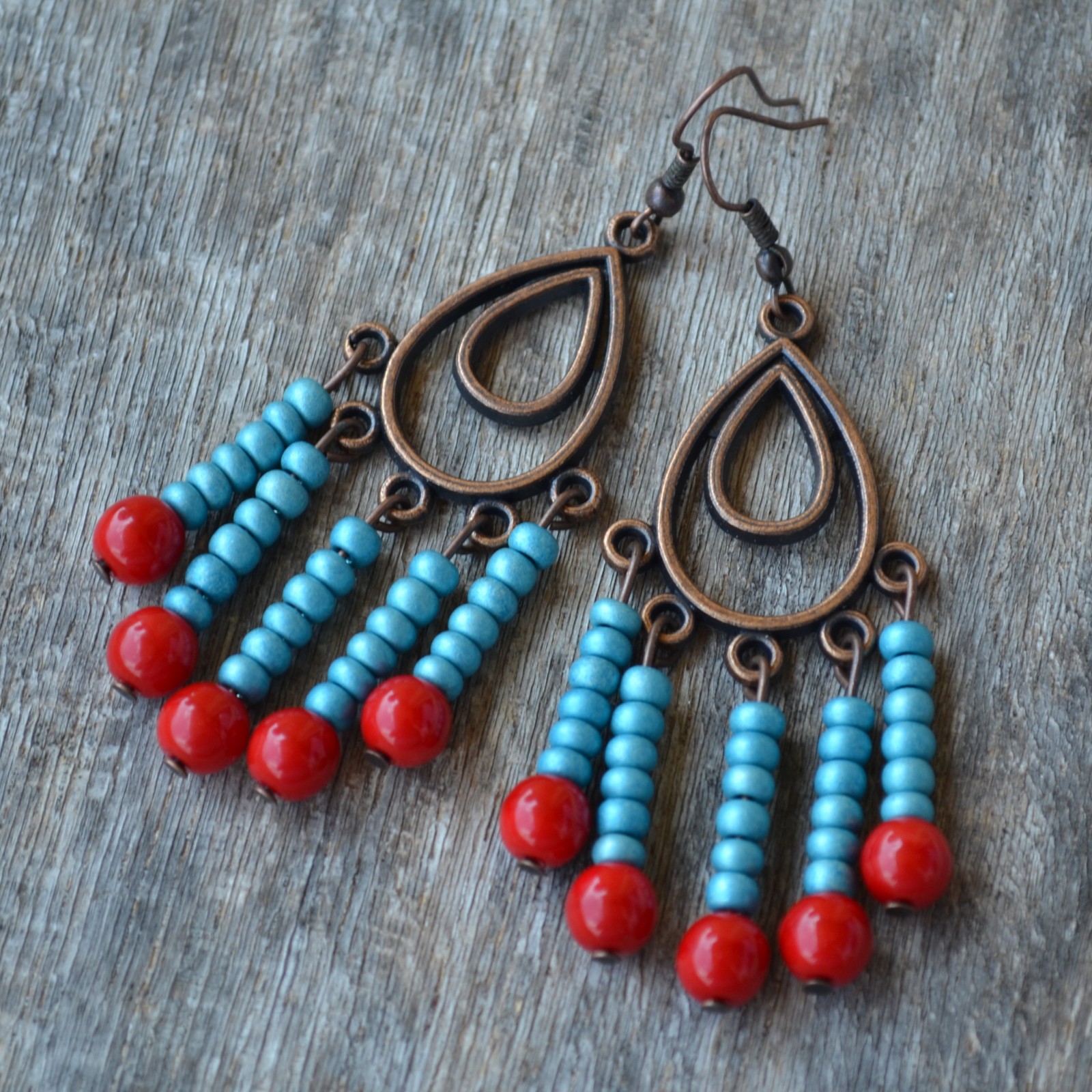 náušnice - bobule v tyrkysu