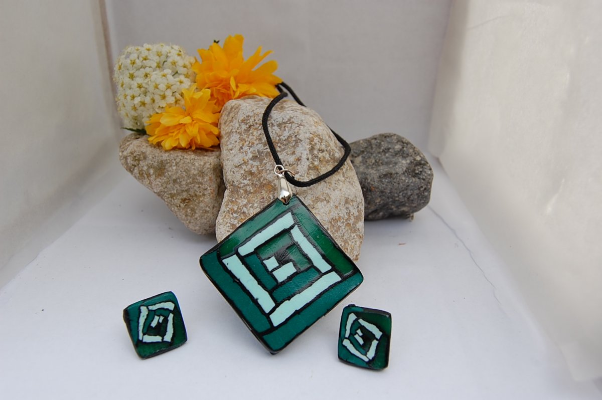 Fimo souprava zelený čtverec