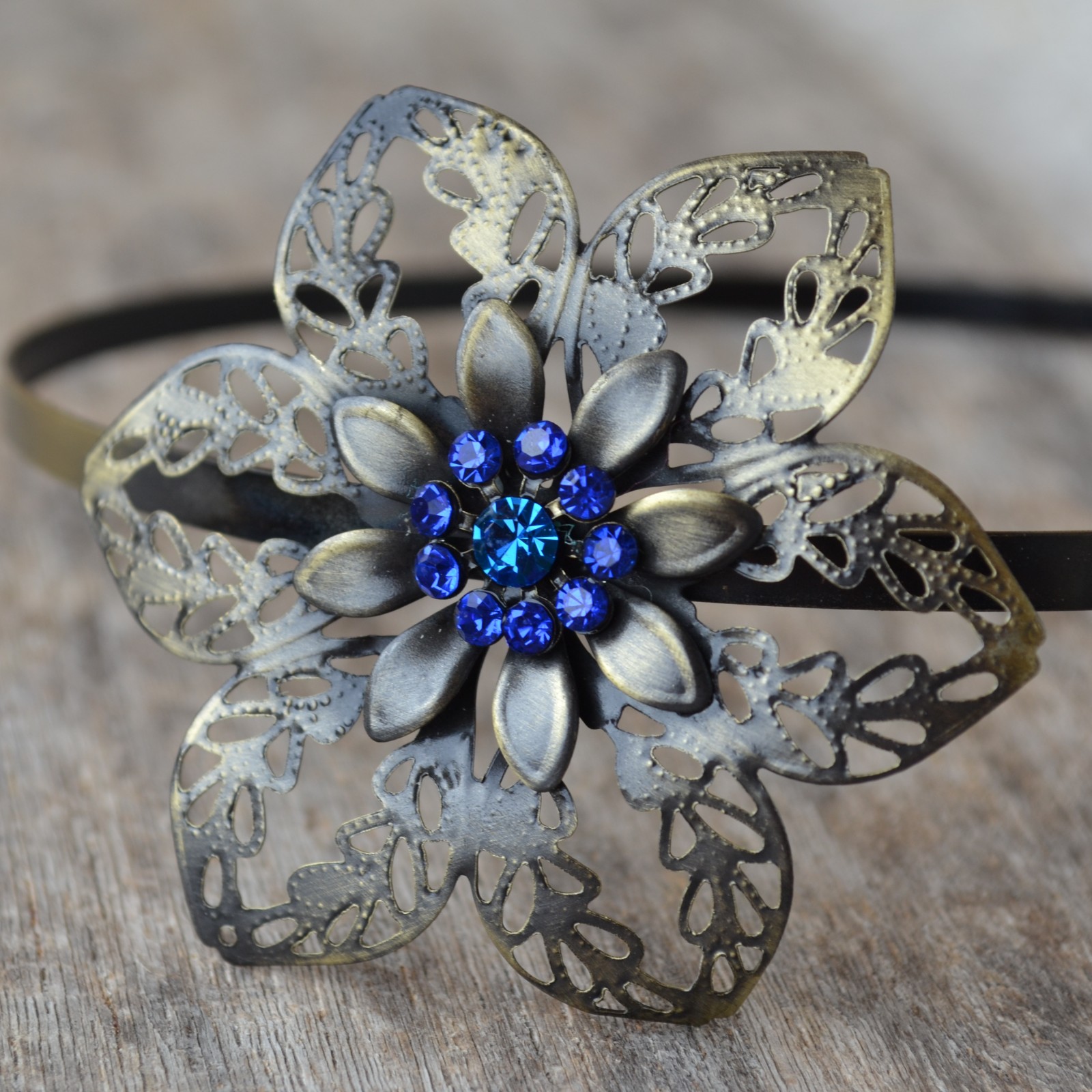 Filigránová čelenka - modrá