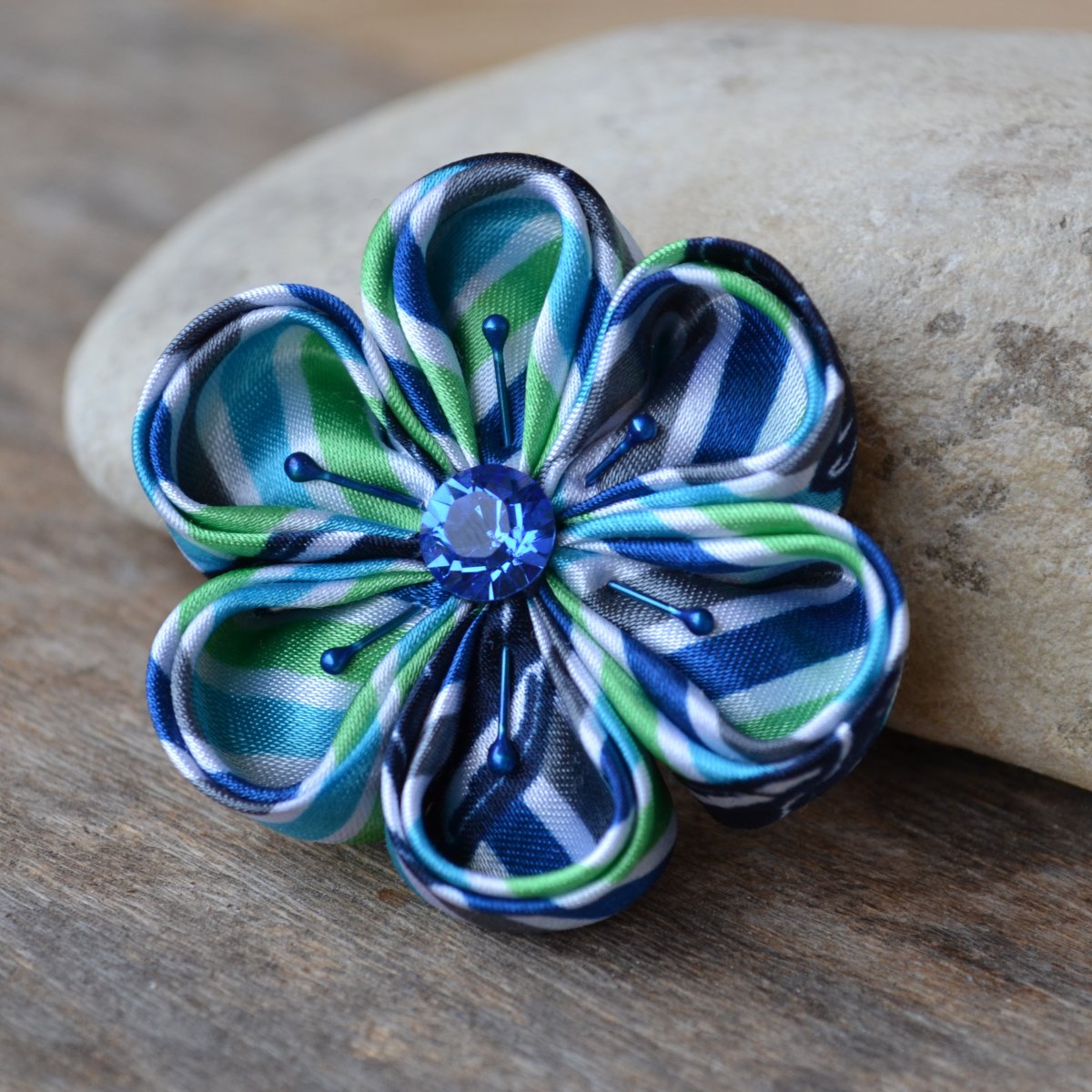 kanzashi květ Striped