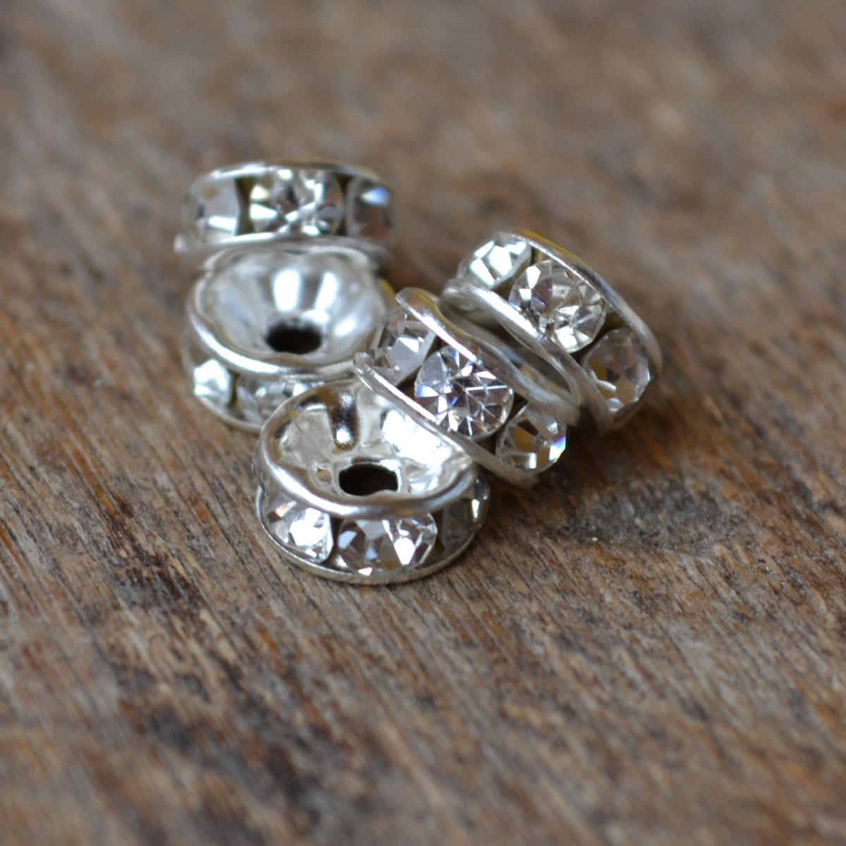 rondelky - čiré 5 ks - 5522