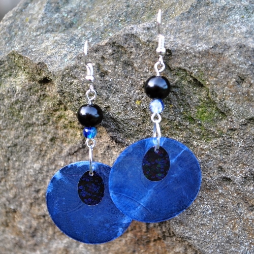 Modré perleťové placky